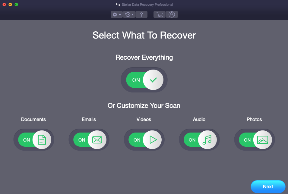 Mac Photo Recovery Tool - Software interface