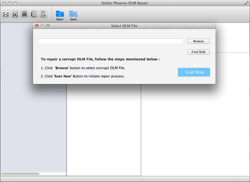 MAC Outlook Repair Software - Home Screen