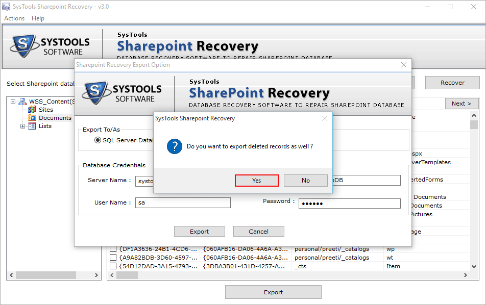 Successfully repair SharePoint database