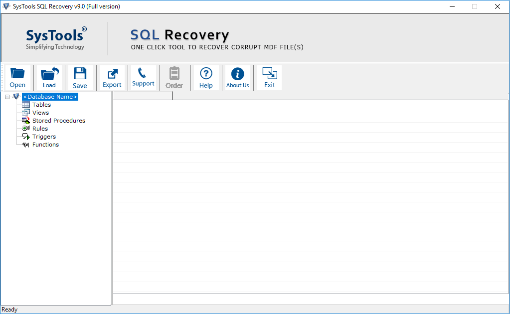 SQL Database Repair - User Interface
